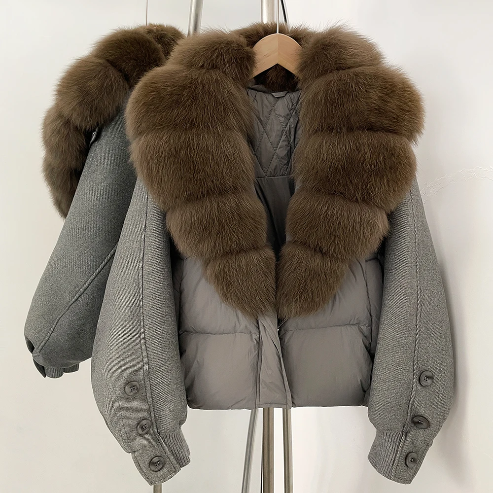Winter Clothing Store - 여성용 다운 재킷, 천연 퍼 장식의
