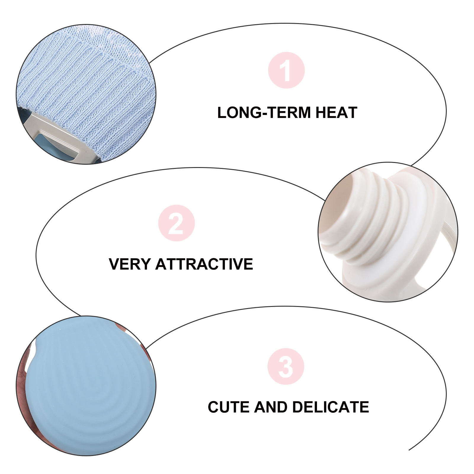 Hand Warmer Reusable - 실리콘 핫 워터 백, 겨울용 손난로,