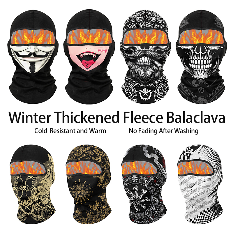 Wool Balaclava Knit - 겨울용 보온 플러스 벨벳 발라클라바 오토바이
