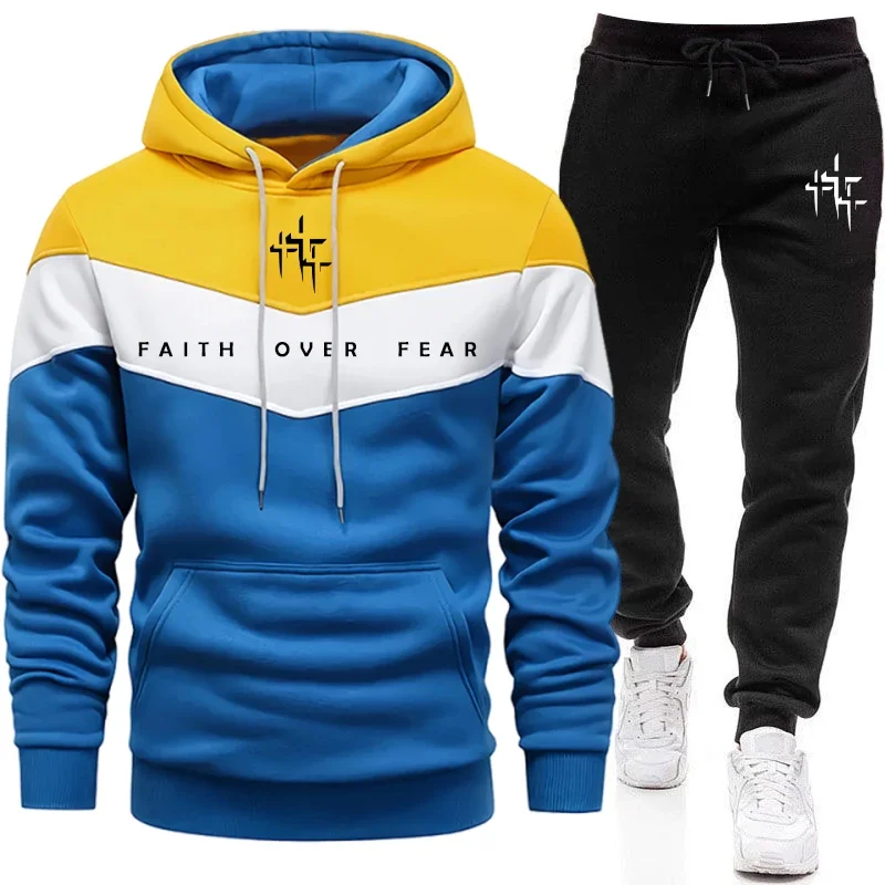 Faith Over Fear 남성용 트랙수트 후드 티셔 - Winter Clothing Pants 리뷰 및 가격