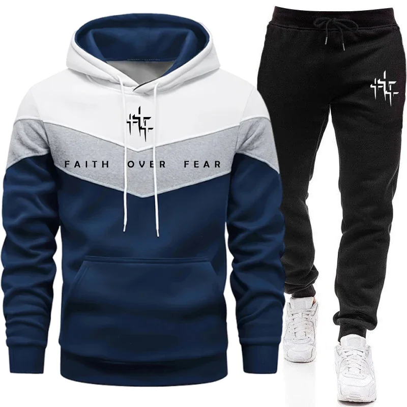 Faith Over Fear 남성용 트랙수트 후드 티셔 - Winter Clothing Pants 리뷰 및 가격