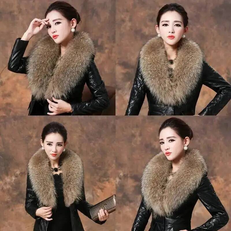 자연 너구리 모피 칼라 리얼 모피 스카프 여성 겨울 럭 - Winter Clothing Gear 리뷰 및 가격
