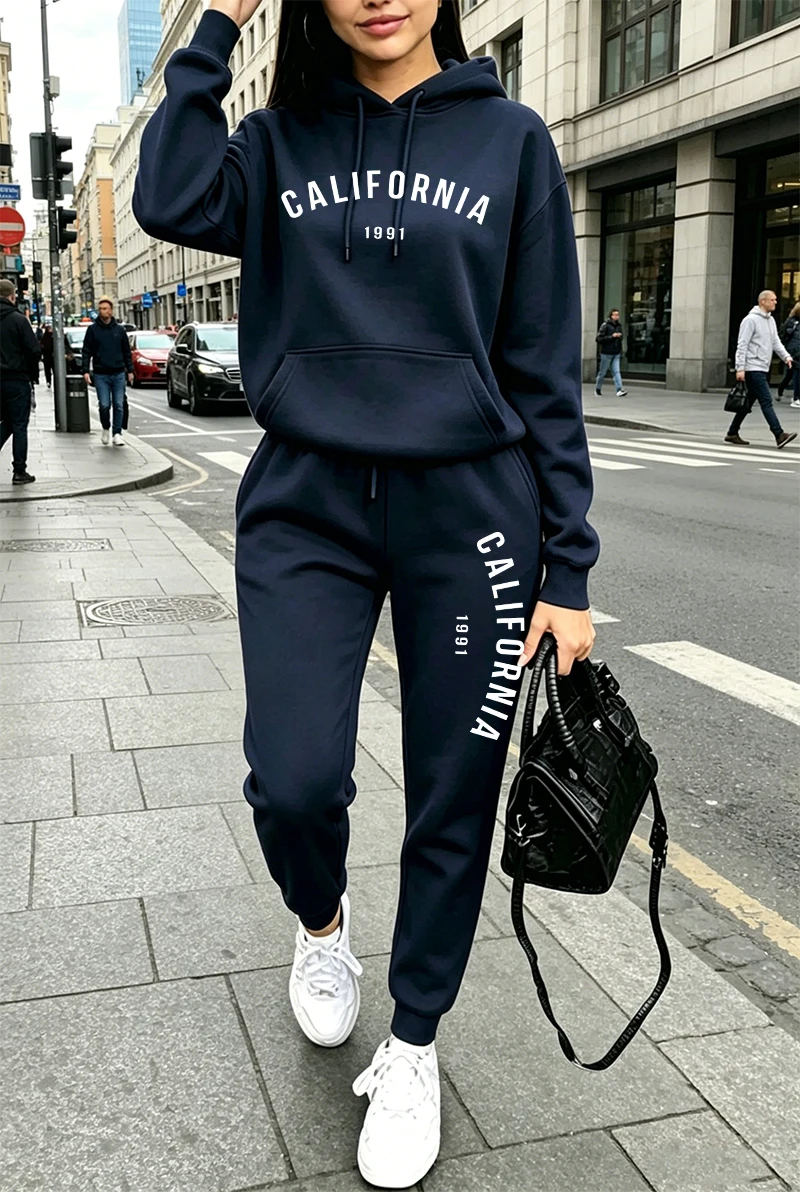 핫세일 여성 트레이닝복 프린팅 캐주얼 후드티 스웨트팬츠 - Winter Clothing Pants 리뷰 및 가격