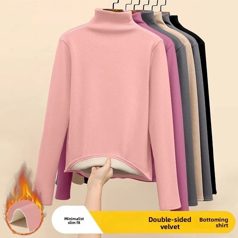 여성용 보온 내의 겨울 두꺼운 플란넬 바닥 셔츠 솔리드 - Winter Clothing Europe 리뷰 및 가격