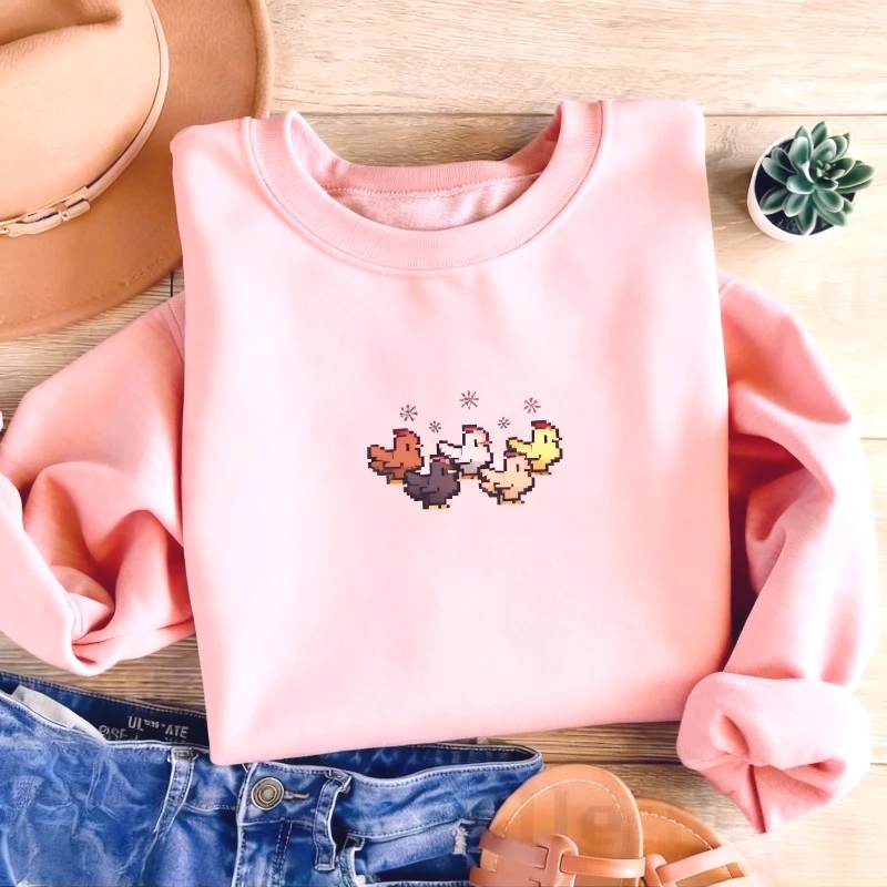 크리스마스 치킨 스타듀 밸리 스웨트셔츠 픽셀 아트 게임 - Winter Clothing Stardew Valley 리뷰 및 가격
