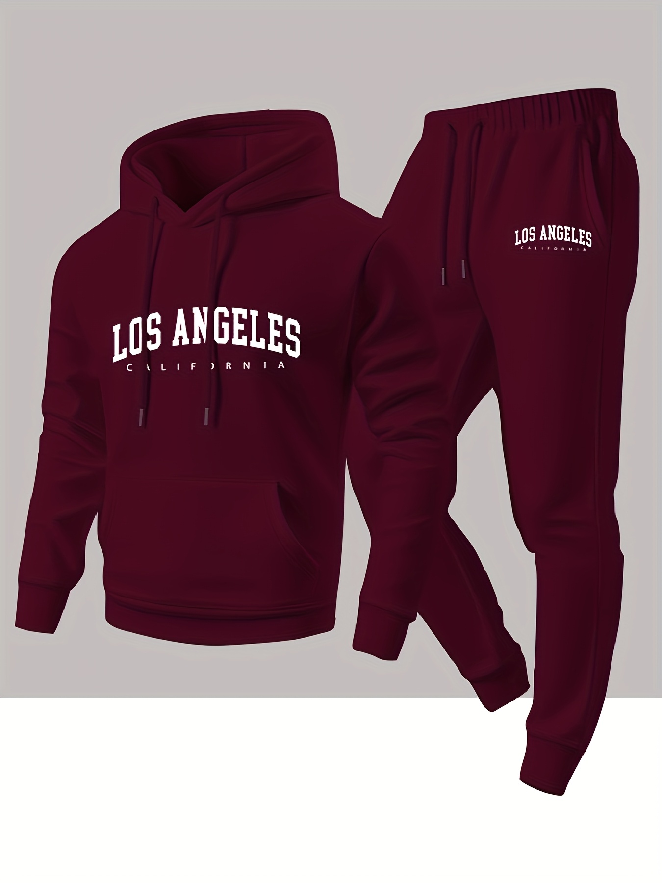 남성용 투피스 트레이닝복 세트: 로스앤젤레스 로고 프린 - Winter Clothing Gear 리뷰 및 가격