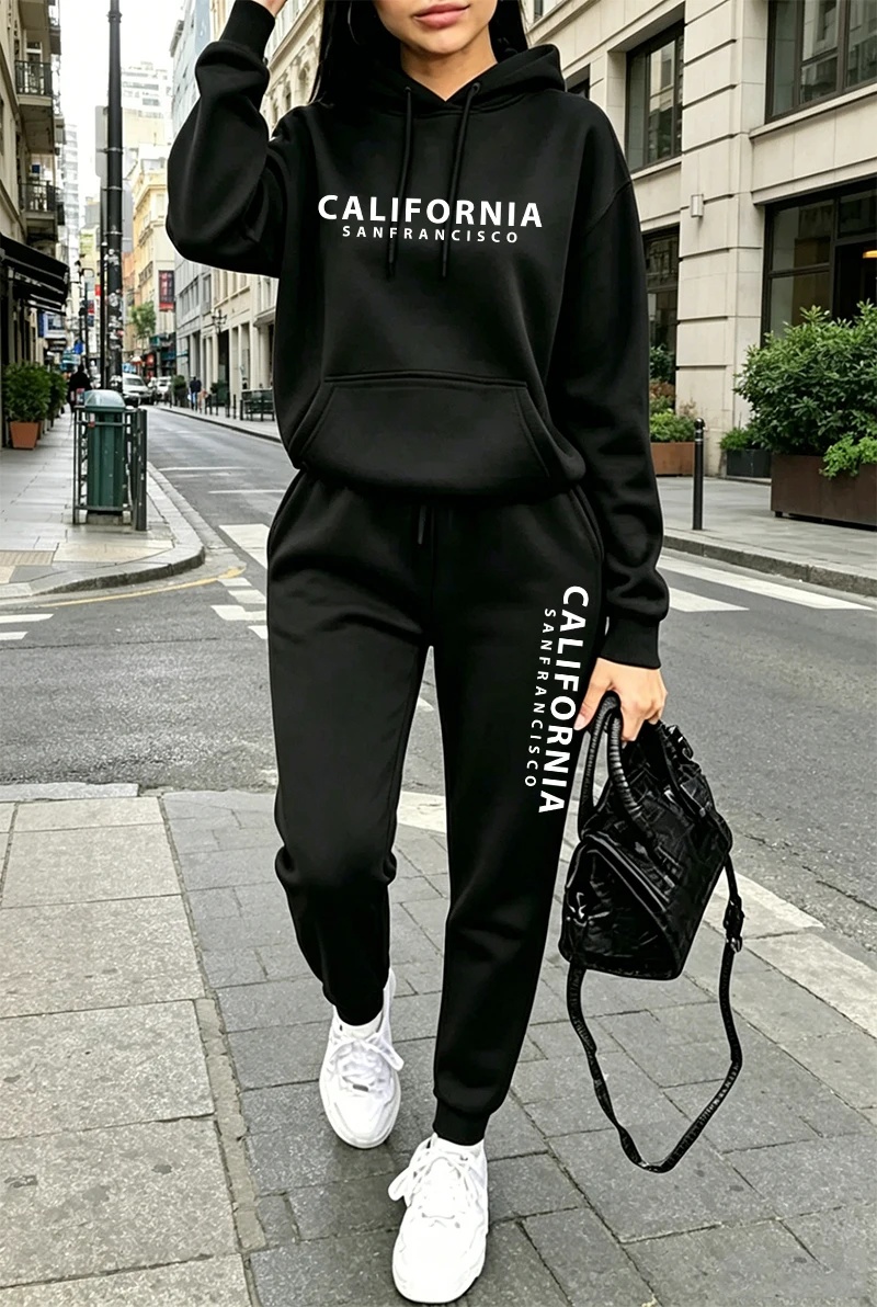 고품질 여성 트레이닝복 프린팅 캐주얼 후드티 스웨트셔츠 - Winter Clothing Pants 리뷰 및 가격