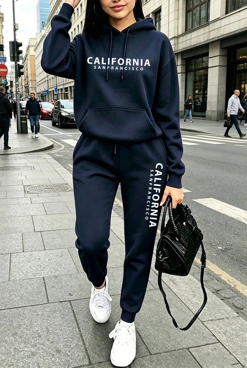 고품질 여성 트레이닝복 프린팅 캐주얼 후드티 스웨트셔츠 - Winter Clothing Pants 리뷰 및 가격