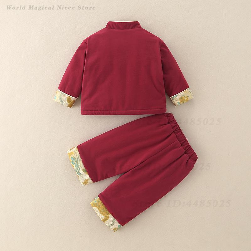 가을 겨울 두꺼운 당나라 정장 어린이 전통 중국 의상  - Winter Clothing For Babies 리뷰 및 가격