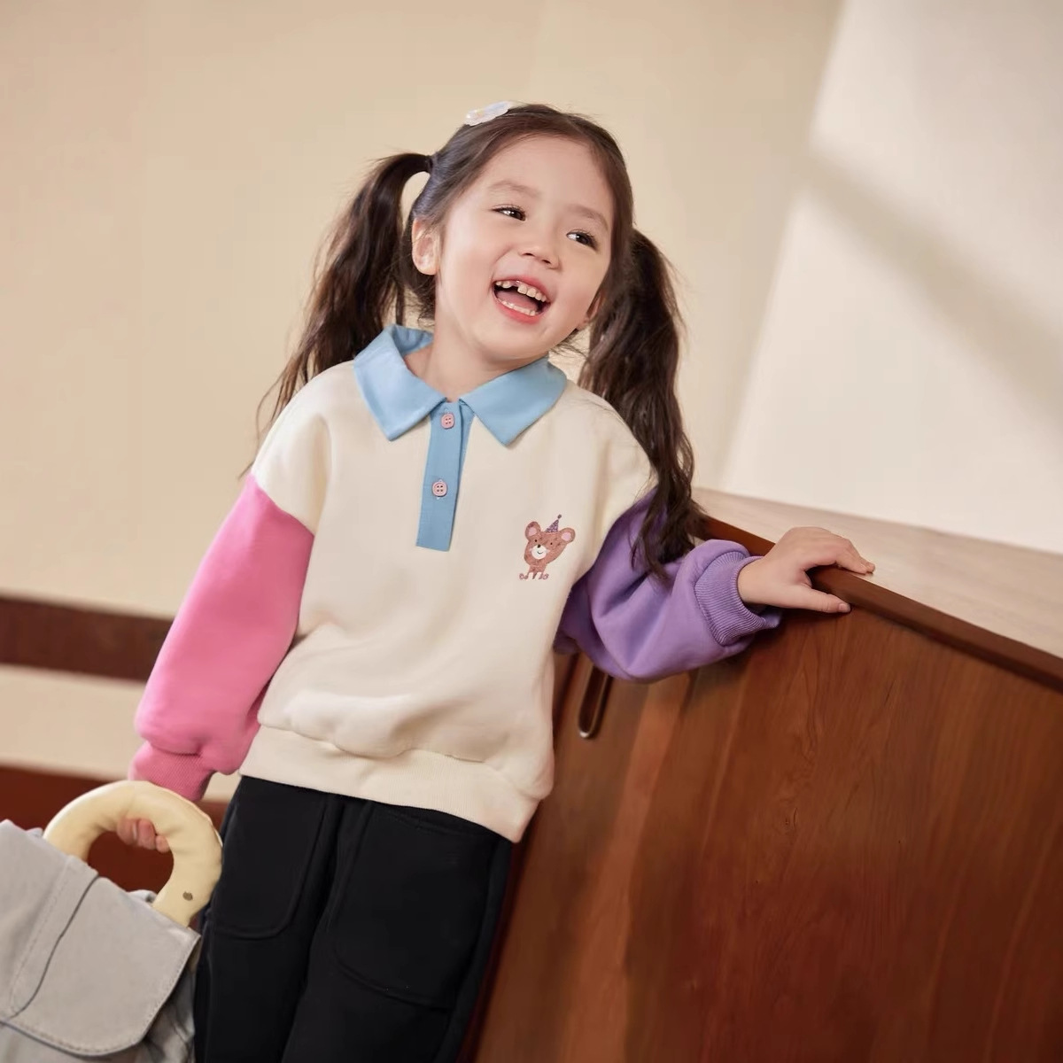 크림 홈 의류 베이비 폴로 칼라 후디 여성용 컬러 대비 - Winter Clothing For Babies 리뷰 및 가격