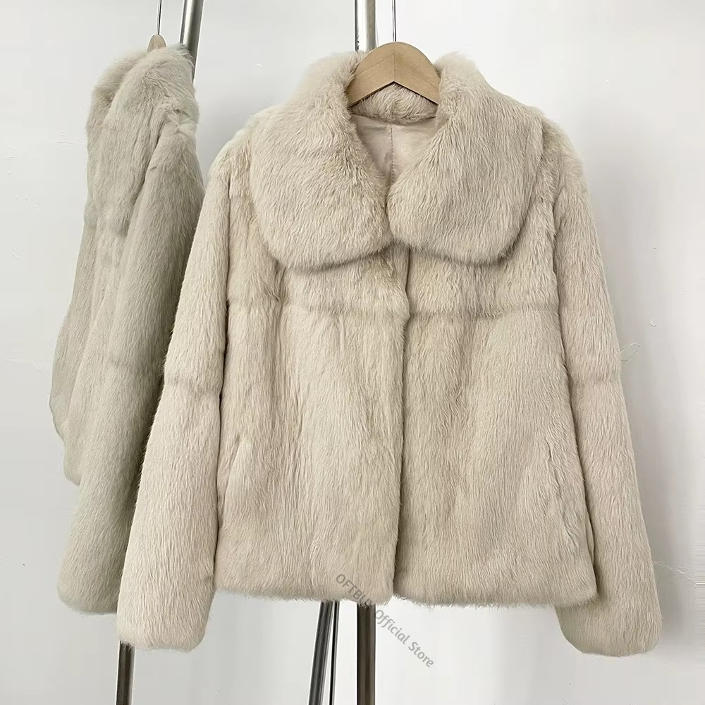 리얼리티 퍼 코트, 짧은 스타일의 천연 토끼털 재킷,  - Winter Clothing Store 리뷰 및 가격